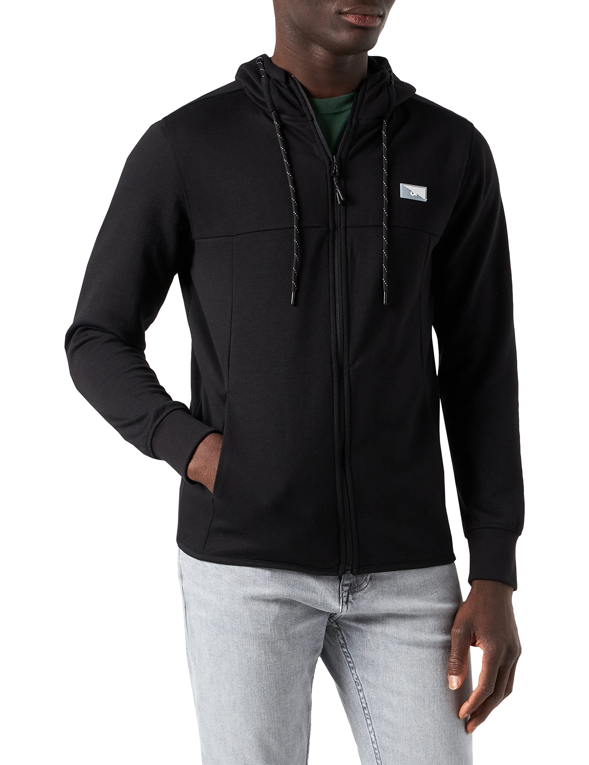 Jack & Jones Jcoair Sweat Zip Hood Sn, Chaqueta Hombre, Negro, XL